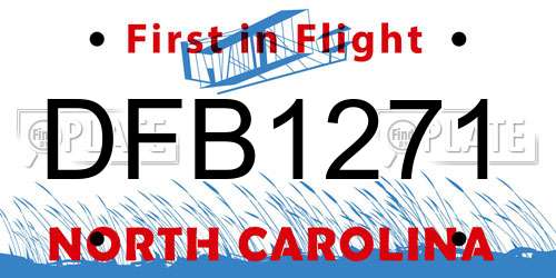 DFB1271 North Carolina License Plate