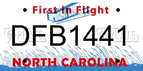 DFB1441 North Carolina License Plate