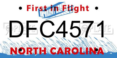 DFC4571 North Carolina License Plate