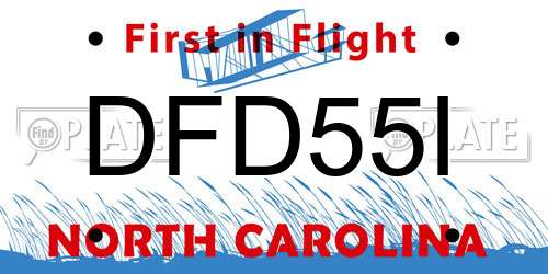 DFD55I North Carolina License Plate