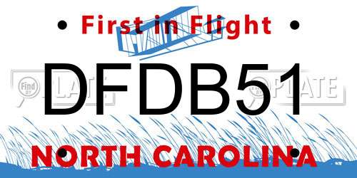 DFDB51 North Carolina License Plate