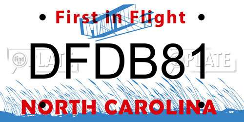 DFDB81 North Carolina License Plate