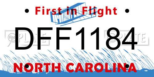 DFF1184 North Carolina License Plate