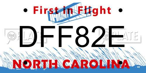 DFF82E North Carolina License Plate