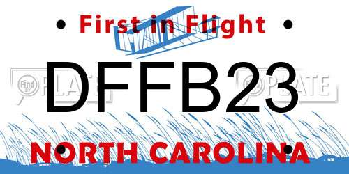 DFFB23 North Carolina License Plate