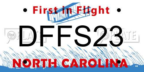 DFFS23 North Carolina License Plate
