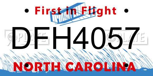 DFH4057 North Carolina License Plate