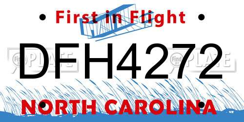 DFH4272 North Carolina License Plate