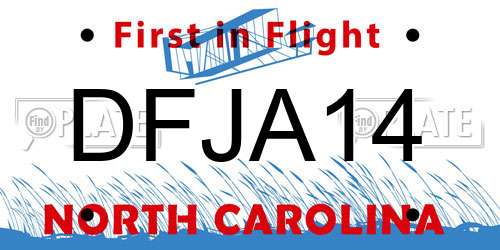 DFJA14 North Carolina License Plate