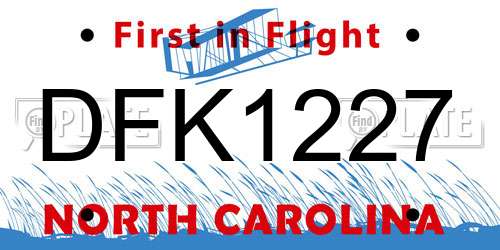 DFK1227 North Carolina License Plate