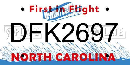 DFK2697 North Carolina License Plate