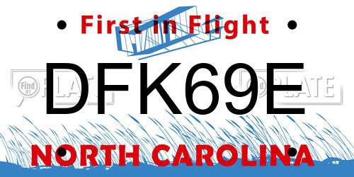 DFK69E North Carolina License Plate