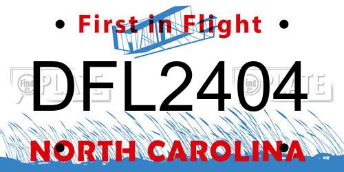 DFL2404 North Carolina License Plate