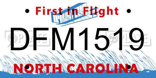 DFM1519 North Carolina License Plate