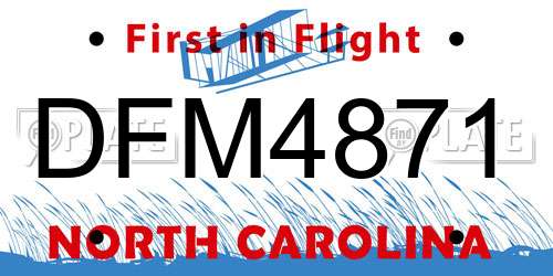 DFM4871 North Carolina License Plate