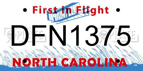 DFN1375 North Carolina License Plate