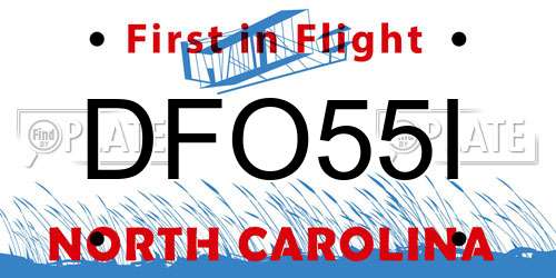 DFO55I North Carolina License Plate