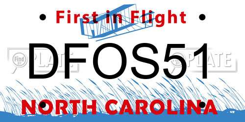 DFOS51 North Carolina License Plate