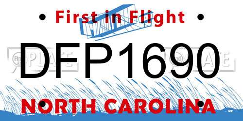 DFP1690 North Carolina License Plate