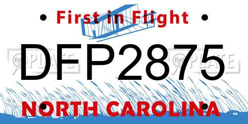 DFP2875 North Carolina License Plate