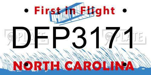 DFP3171 North Carolina License Plate