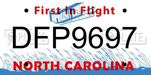 DFP9697 North Carolina License Plate