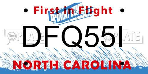DFQ55I North Carolina License Plate
