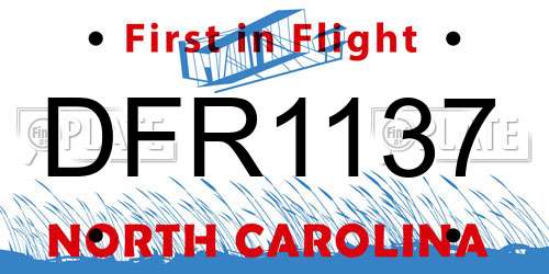 DFR1137 North Carolina License Plate