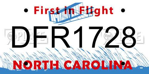 DFR1728 North Carolina License Plate