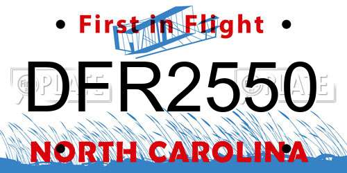 DFR2550 North Carolina License Plate
