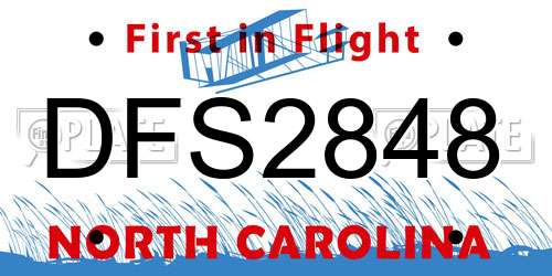 DFS2848 North Carolina License Plate