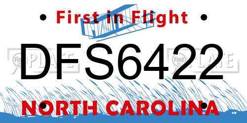 DFS6422 North Carolina License Plate