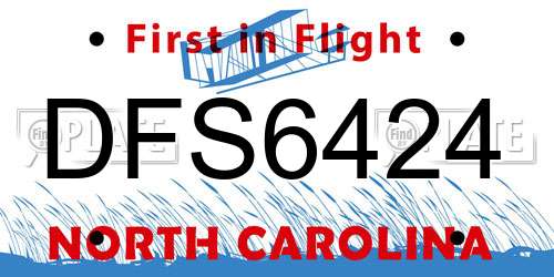 DFS6424 North Carolina License Plate