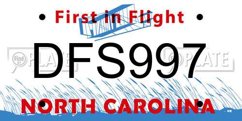 DFS997 North Carolina License Plate