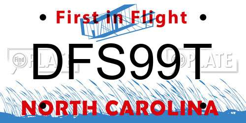 DFS99T North Carolina License Plate
