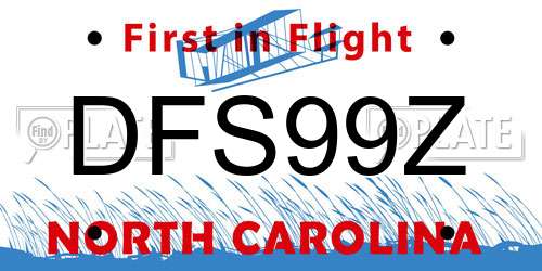 DFS99Z North Carolina License Plate