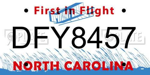 DFY8457 North Carolina License Plate