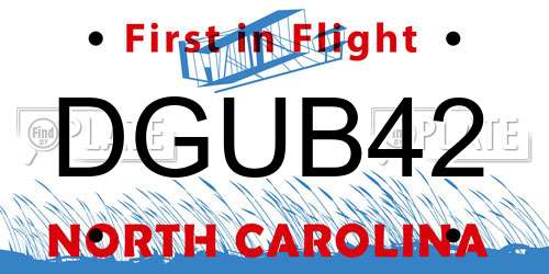 DGUB42 North Carolina License Plate