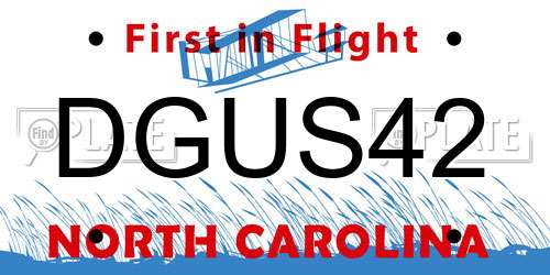 DGUS42 North Carolina License Plate