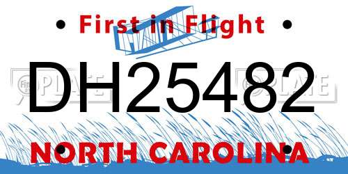 DH25482 North Carolina License Plate