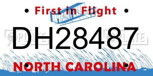 DH28487 North Carolina License Plate
