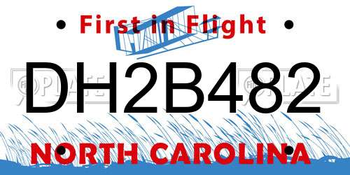 DH2B482 North Carolina License Plate