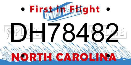 DH78482 North Carolina License Plate