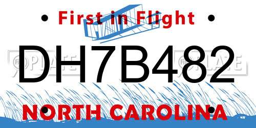 DH7B482 North Carolina License Plate