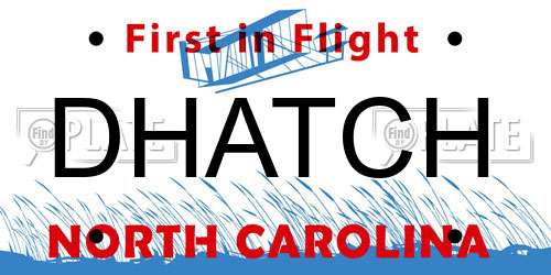 DHATCH North Carolina License Plate