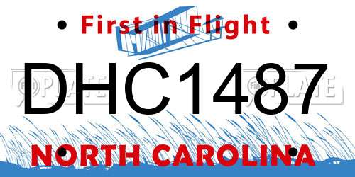 DHC1487 North Carolina License Plate