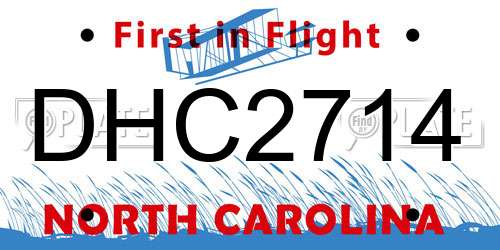 DHC2714 North Carolina License Plate