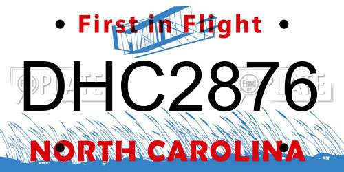 DHC2876 North Carolina License Plate