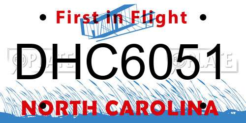 DHC6051 North Carolina License Plate