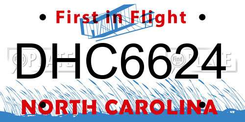 DHC6624 North Carolina License Plate